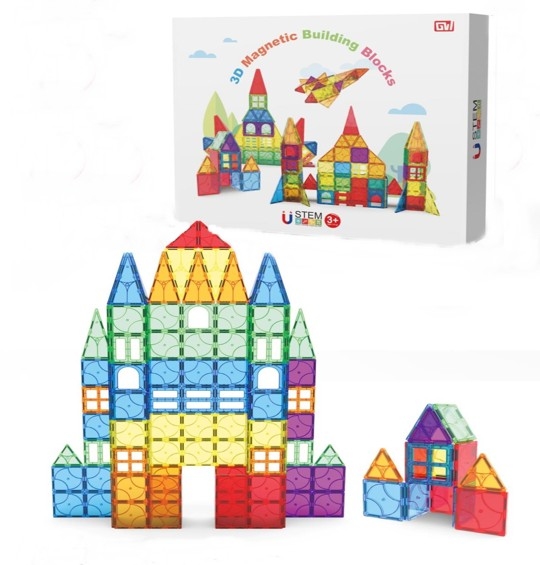 Klocki magnetyczne 3D 112 elementów