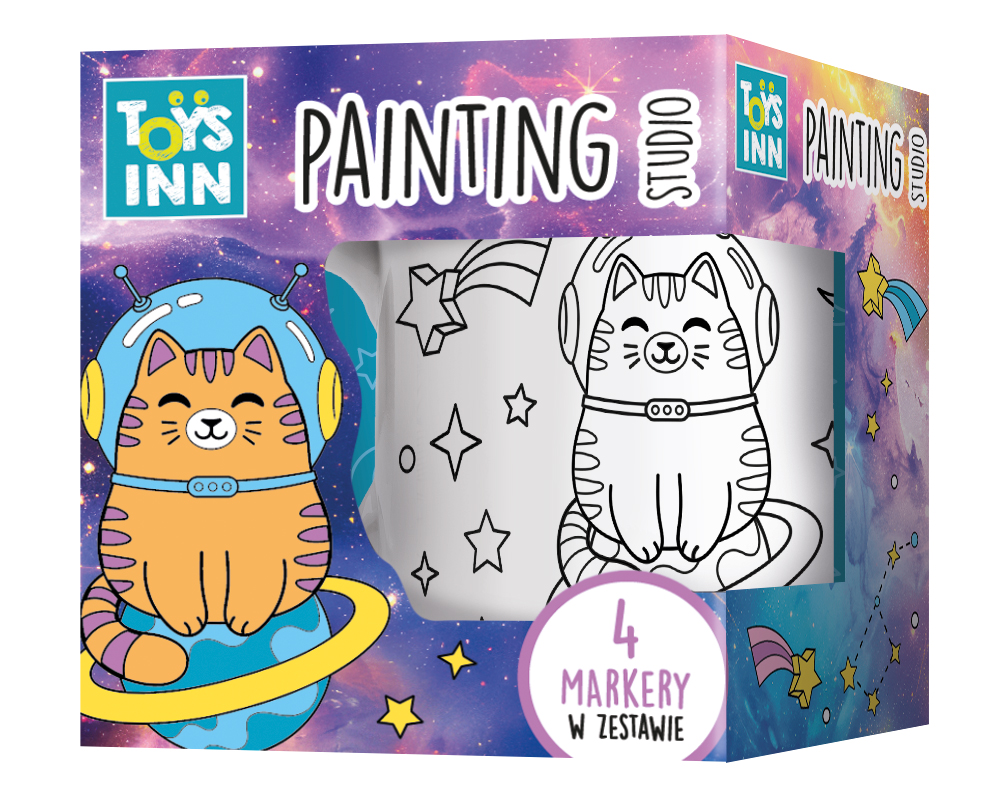 Kubek do kolorowania Kot w kosmosie ToysInn STN 9384
