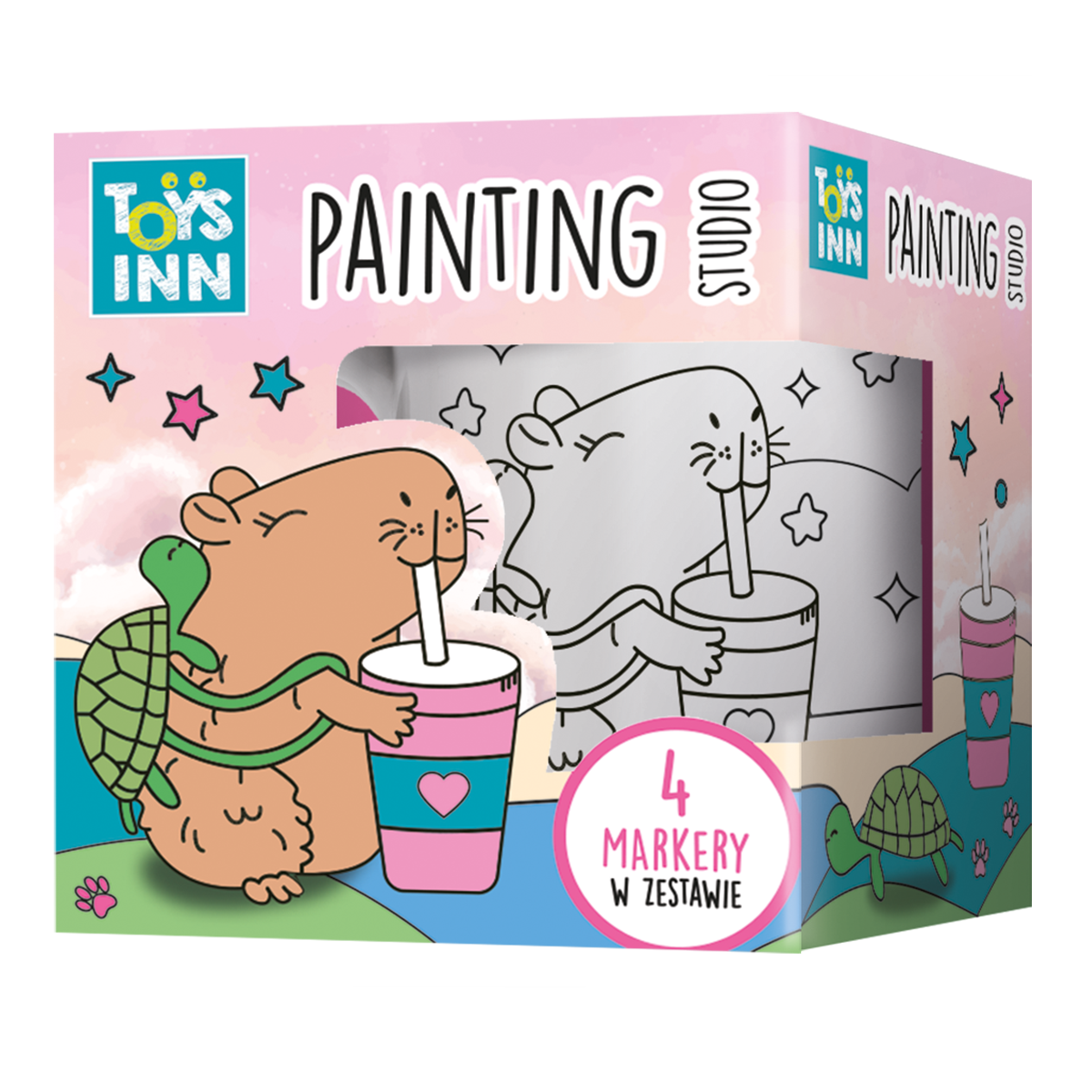 KUBEK DO KOLOROWANIA KAPIBARA ZESTAW Z MARKERAMI TOYSINN STN 9667